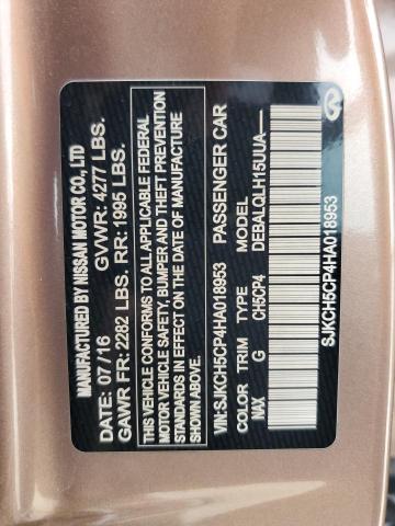 SJKCH5CP4HA018953 - 2017 INFINITI QX30 BASE Çəhrayı foto 14