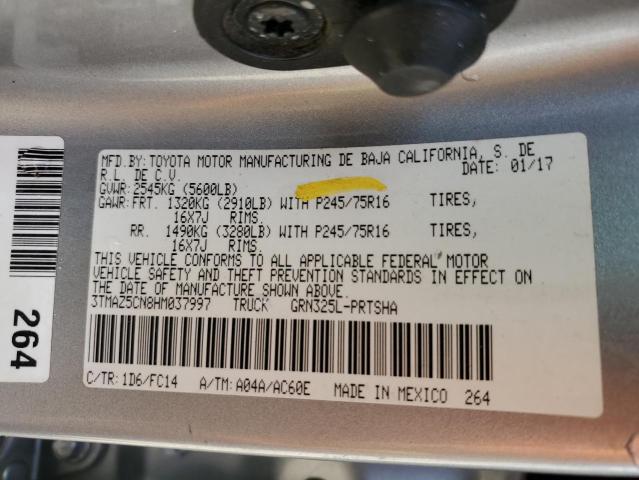 3TMAZ5CN8HM037997 - 2017 TOYOTA TACOMA DOUBLE CAB 银色 照片 12