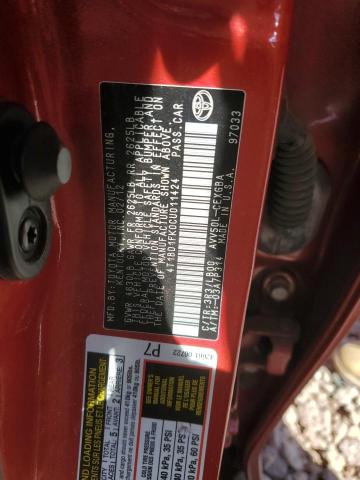 4T1BD1FK0CU011424 - 2012 TOYOTA CAMRY HYBRID RED photo 13