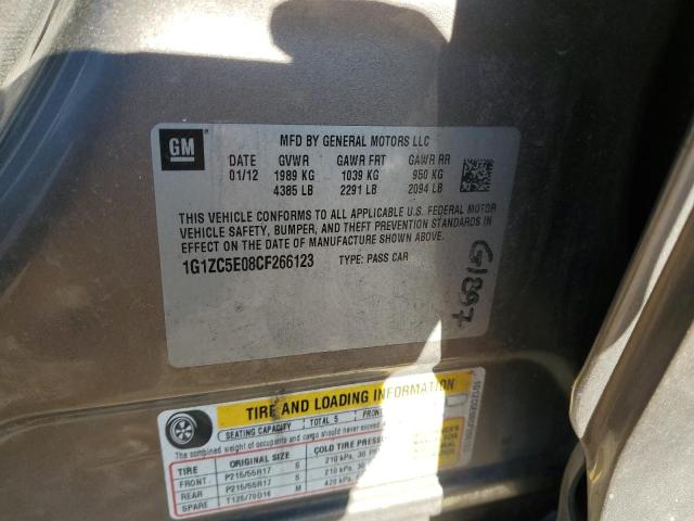 1G1ZC5E08CF266123 - 2012 CHEVROLET MALIBU 1LT 棕色 照片 12