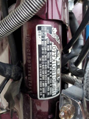 1HFSC1801KA401389 - 1989 HONDA VT1100 C MAROON photo 8