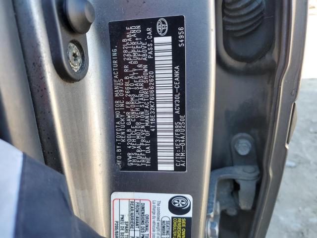 4T1BE32K76U662620 - 2006 TOYOTA CAMRY LE GRAY photo 12