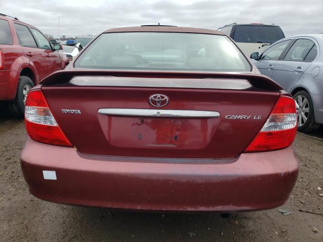 4T1BE32K82U106438 - 2002 TOYOTA CAMRY LE RED photo 6
