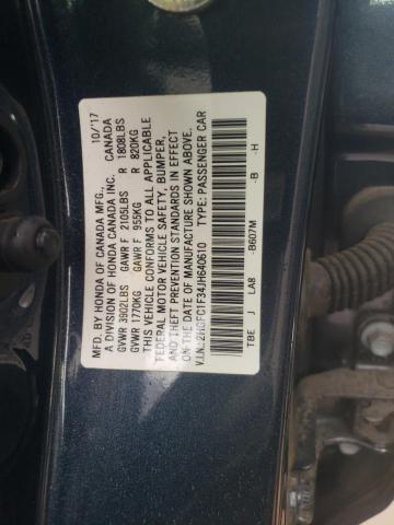 2HGFC1F34JH640610 - 2018 HONDA CIVIC EX CHARCOAL photo 12