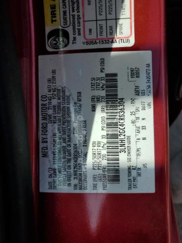 3LNHL2GC4CR836304 - 2012 LINCOLN MKZ RED photo 12