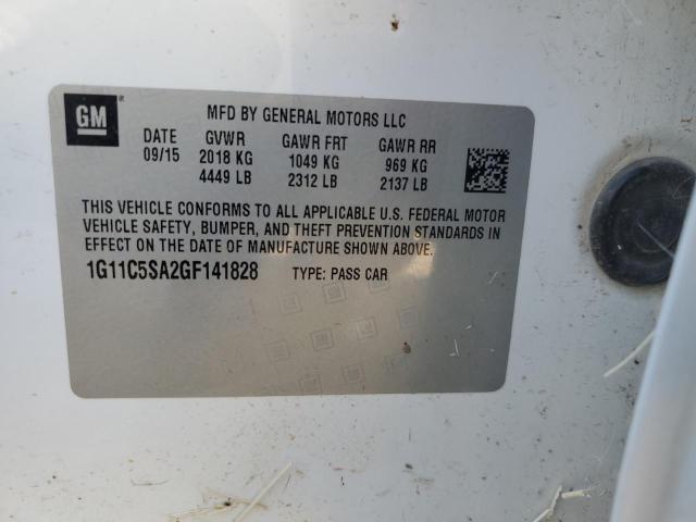 1G11C5SA2GF141828 - 2016 CHEVROLET MALIBU LIM LT Ақ фото 12