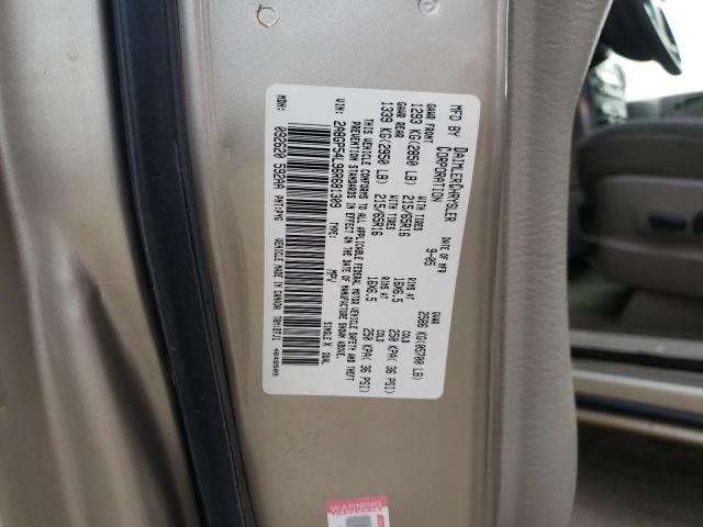 2A8GP54L96R681309 - 2006 CHRYSLER TOWN & COU TOURING ოქროსფერი ფოტო 13