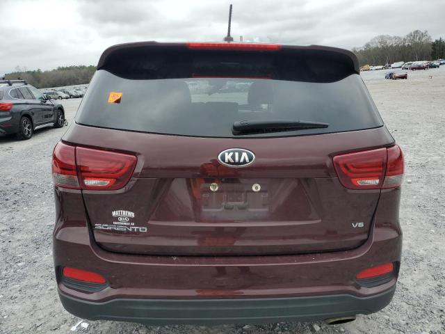 5XYPG4A51KG490599 - 2019 KIA SORENTO LX BURGUNDY photo 6