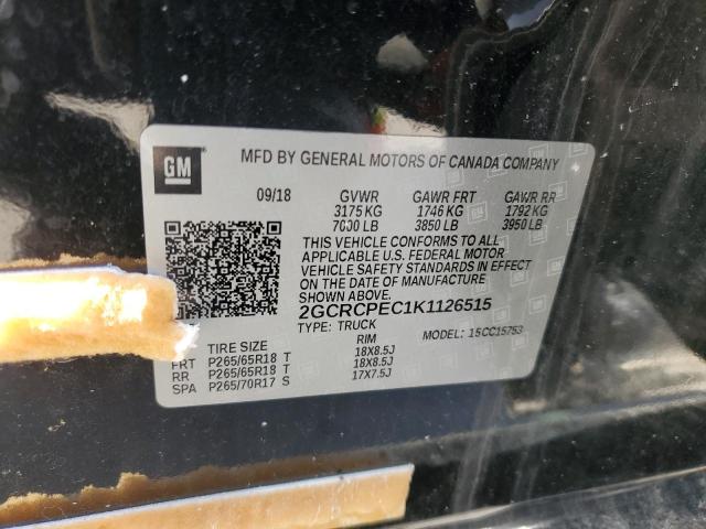 2GCRCPEC1K1126515 - 2019 CHEVROLET SILVERADO C1500 LT 黑色 照片 12