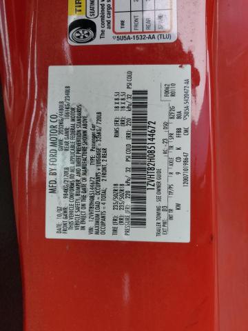 1ZVHT82H085144672 - 2008 FORD MUSTANG GT RED photo 13