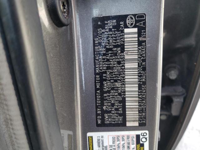 2T1BR32E85C436598 - 2005 TOYOTA COROLLA CE GRAY photo 12