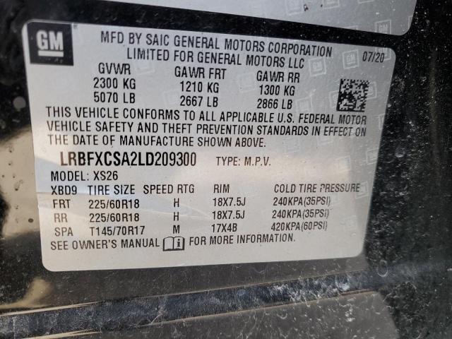 LRBFXCSA2LD209300 - 2020 BUICK ENVISION ESSENCE შავი ფოტო 13
