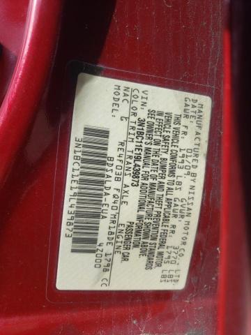 3N1BC11E19L439873 - 2009 NISSAN VERSA S RED photo 12