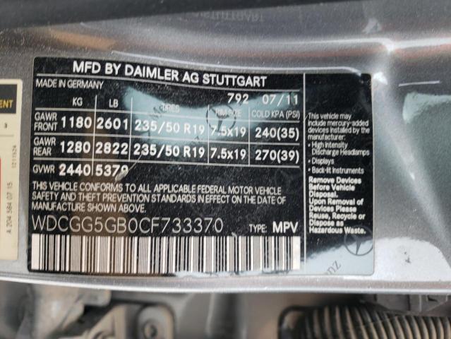 WDCGG5GB0CF733370 - 2012 MERCEDES-BENZ GLK 350 GRAY photo 13