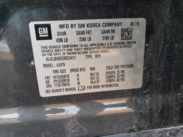 KL4CJBSB2GB524411 - 2016 BUICK ENCORE CONVENIENCE GRAY photo 13