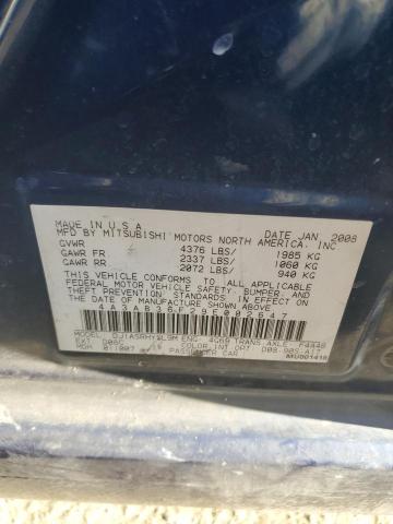 4A3AB36F29E002647 - 2009 MITSUBISHI GALANT ES BLUE photo 12