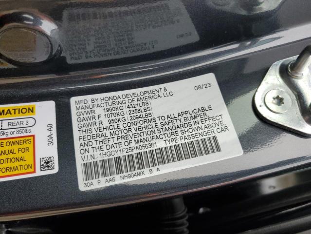 1HGCY1F25PA056381 - 2023 HONDA ACCORD LX GRAY photo 12