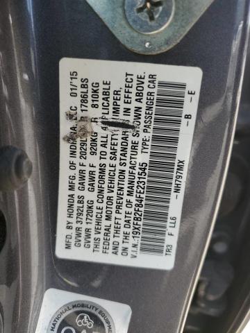 19XFB2F84FE231545 - 2015 HONDA CIVIC EX GRAY photo 13