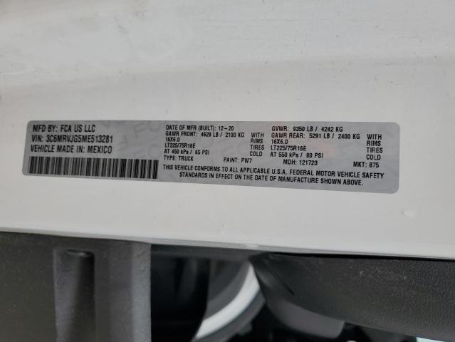 3C6MRVJG5ME513281 - 2021 RAM PROMASTER 3500 HIGH თეთრი ფოტო 13