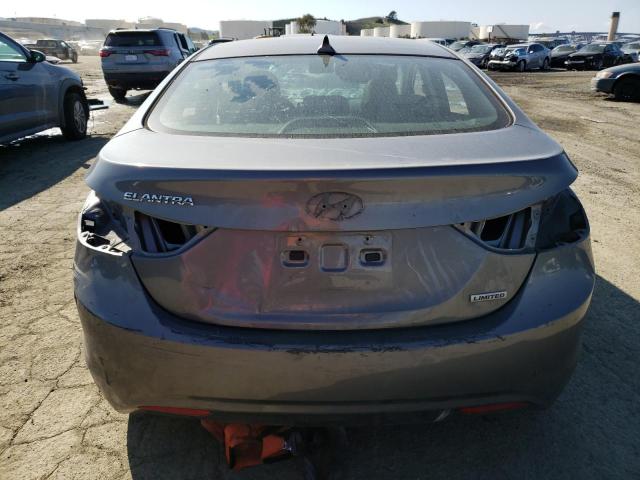 5NPDH4AEXDH372904 - 2013 HYUNDAI ELANTRA GLS GRAY photo 6