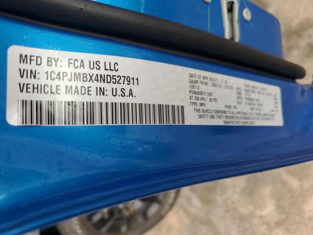 1C4PJMBX4ND527911 - 2022 JEEP CHEROKEE TRAILHAWK ლურჯი ფოტო 13