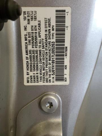 5J6YH18917L005263 - 2007 HONDA ELEMENT SC SILVER photo 13