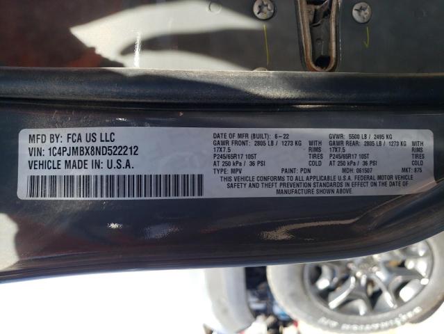 1C4PJMBX8ND522212 - 2022 JEEP CHEROKEE TRAILHAWK 灰色 照片 13