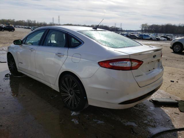 3FA6P0RU6ER350340 - 2014 FORD FUSION TITANIUM HEV WHITE photo 2