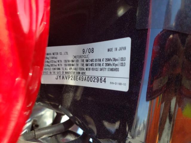 JYAVP28E49A002964 - 2009 YAMAHA XV1700 A RED photo 10