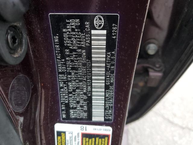 4T1BK1EB1EU131257 - 2014 TOYOTA AVALON BASE 勃艮第红 照片 12