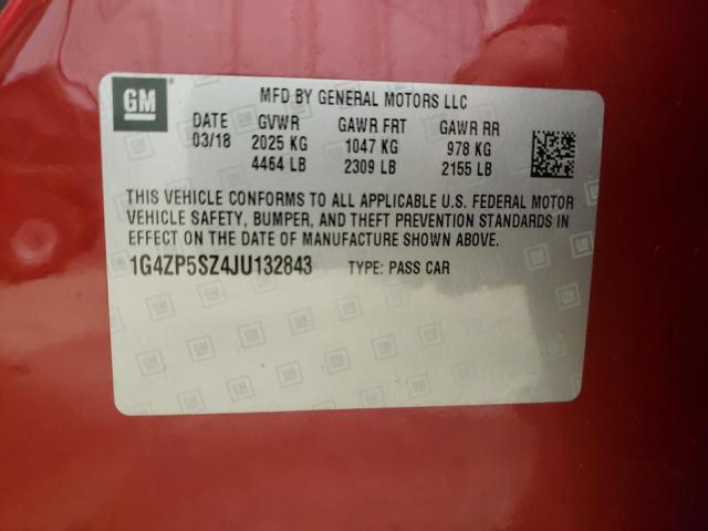 1G4ZP5SZ4JU132843 - 2018 BUICK LACROSSE ESSENCE წითელი ფოტო 12