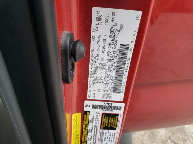 5TFJU4GN8FX085624 - 2015 TOYOTA TACOMA DOUBLE CAB PRERUNNER RED photo 13