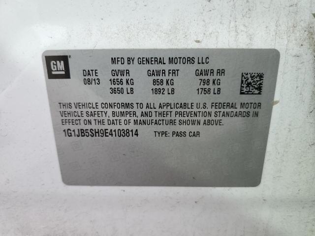 1G1JB5SH9E4103814 - 2014 CHEVROLET SONIC LS 白色 照片 12