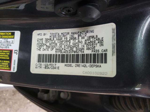 5YFBU4EE2DP082754 - 2013 TOYOTA COROLLA BASE GRAY photo 13