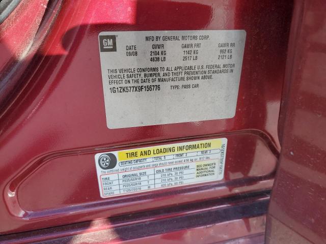 1G1ZK577X9F156776 - 2009 CHEVROLET MALIBU LTZ Bordo foto 12