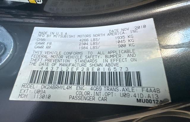 4A37L2EF2BE016573 - 2011 MITSUBISHI ECLIPSE SPYDER GS 灰色 照片 10