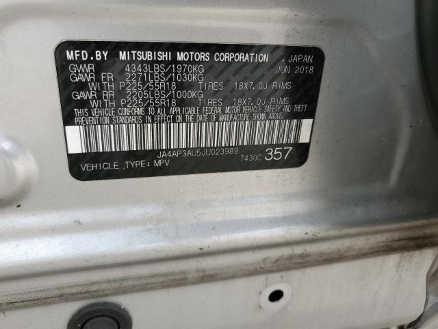 JA4AP3AU5JU023989 - 2018 MITSUBISHI OUTLANDER ES SILVER photo 13