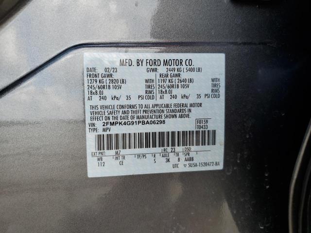 2FMPK4G91PBA06298 - 2023 FORD EDGE SE SILVER photo 13