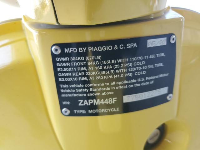 ZAPM448F775012275 - 2007 VESPA LX 150 YELLOW photo 10