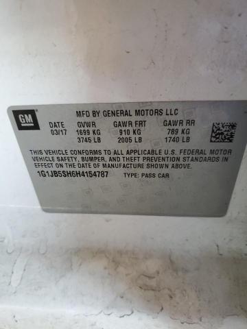 1G1JB5SH6H4154787 - 2017 CHEVROLET SONIC LS WHITE photo 12