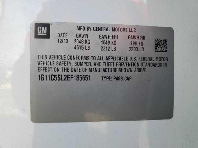 1G11C5SL2EF185651 - 2014 CHEVROLET MALIBU 1LT თეთრი ფოტო 12