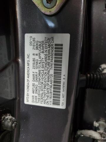 19UUB1F59LA001720 - 2020 ACURA TLX TECHNOLOGY 银色 照片 12