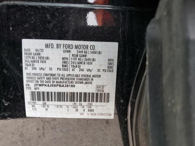 2FMPK4J9XPBA38188 - 2023 FORD EDGE SEL BLACK photo 13