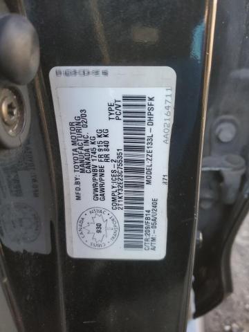 2T1KY32E23C755351 - 2003 TOYOTA COROLLA MA XRS BLACK photo 12