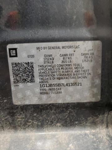 1G1JB5SB7L4130521 - 2020 CHEVROLET SONIC LS CHARCOAL photo 12