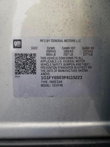 1G1FY6S03P4115223 - 2023 CHEVROLET BOLT EUV LT SILVER photo 13