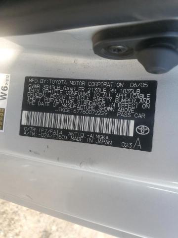 JTKDE167760072229 - 2006 TOYOTA SCION TC ვერცხლისფერი ფოტო 12