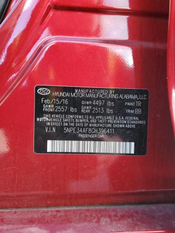 5NPE34AF8GH396411 - 2016 HYUNDAI SONATA SPORT RED photo 13