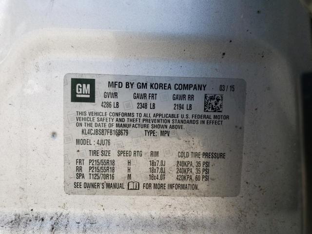 KL4CJBSB7FB168679 - 2015 BUICK ENCORE CONVENIENCE 银色 照片 13