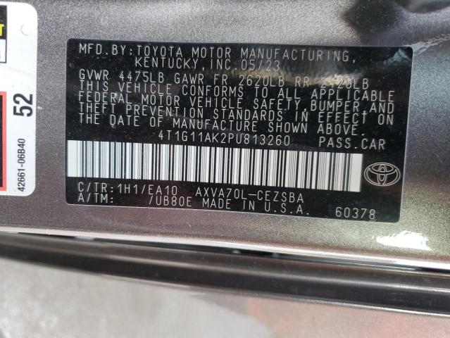 4T1G11AK2PU813260 - 2023 TOYOTA CAMRY SE NIGHT SHADE CHARCOAL photo 13